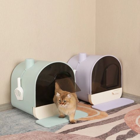 Cool Litter Boxes, Cute Cat Litter Boxes, Pink Litter Box, Cat Litter Box Electric, Fancy Cat Litter Boxes, Cat Litter Box Diy, Hiding Cat Litter Box, Diy Litter Box, Cat Feeding Station