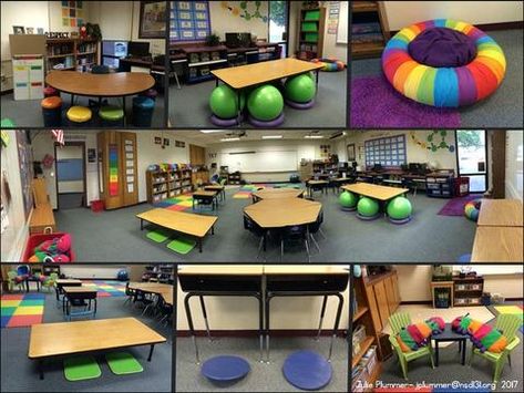 Flexible Seating Kindergarten, Classroom Desk Arrangement, Classroom Seating Arrangements, Sensory Classroom, Flexible Seating Classroom, Desk Arrangements, Classroom Arrangement, Alternative Seating, Classroom Desk