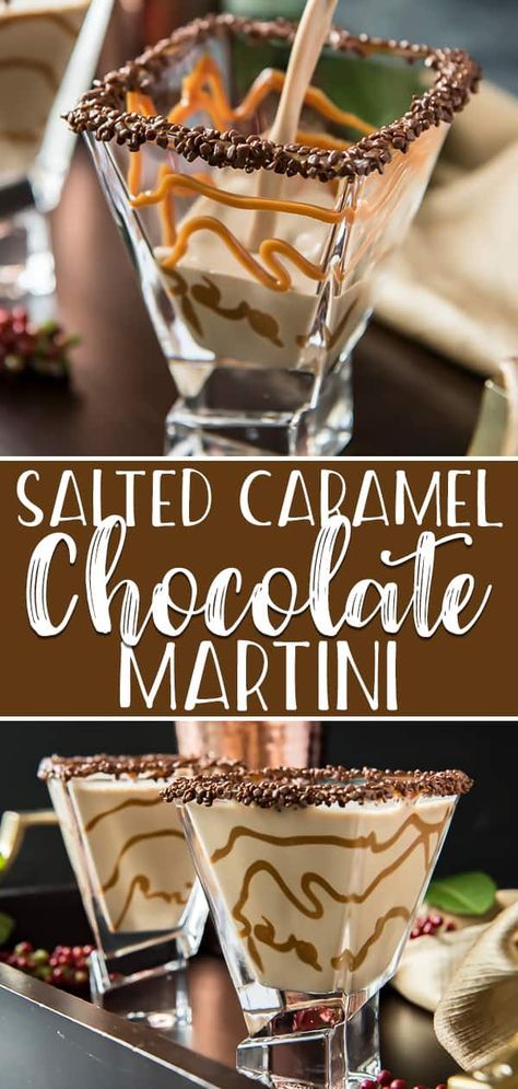 If you're looking for a tasty nightcap, this creamy Salted Caramel Chocolate Martini will leave you dreaming sweet dreams! Made with chocolate liqueur, Irish cream, vodka, and a touch of salted caramel, this easy yet sophisticated cocktail will have everyone asking for one of their own. #crumbykitchen #sponsored #christmassweetsweek #drinkforjoy #saltedcaramel #chocolate #martini #chocolatemartini #vodkamartini #dessertcocktail #holidayrecipes #cocktailrecipes Caramel Vodka Recipes, Salted Caramel Martini, Salted Caramel Vodka, Caramel Martini, Caramel Vodka, Homemade Gingerbread, Chocolate Cocktails, Chocolate Martini, Hot Cereal