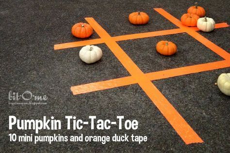 Pumpkin Tic-Tac-Toe. Perfect for Halloween or Fall Festival parties. Fall Festival Party, Halloween Block Party, Sac Halloween, School Fall Festival, Church Halloween, Fall Festival Games, Fall Harvest Party, Fall Carnival, Festival Games