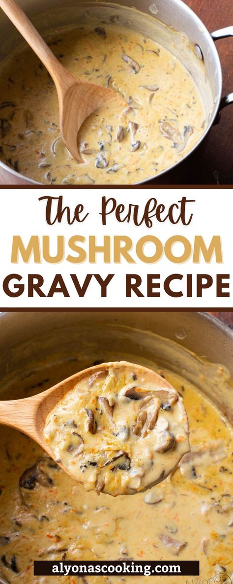 Mushroom Gravy Recipe Easy, Creamy Mushroom Gravy, Cheesy Casserole Recipes, Gravy From Scratch, Ground Beef Pasta Recipes, Easy Gravy Recipe, Baby Bella Mushrooms, Mushroom Gravy Recipe, Mushroom Sauce Recipe