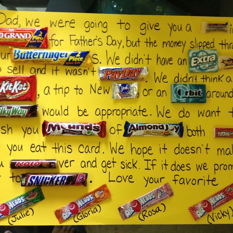 Fathers day card ready for our dad :) Fathers Day Candy Card, Father’s Day Candy Boards, Fathers Day Chocolate Bar Card, Father’s Day Candy Grams, Candy Bar Posters For Father’s Day, Candy Bar Cards, Candy Board, Candy Poster, Dad Cards