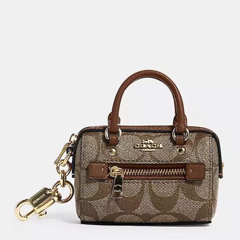 Mini Rowan Satchel Bag Charm From Coach. Nwt **** This Is A Bag Charm******* Coach Mini Rowan, Black Leather Purse, Signature Canvas, Mini Purse, Coach Leather, Leather Wristlet, Coach Swagger Bag, Satchel Bag, Bags Designer Fashion