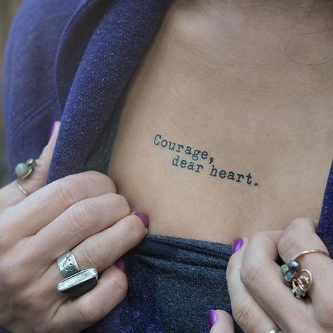 Courage Dear Heart Tattoo, Courage Tattoo, Manifestation Tattoo, Courage Tattoos, Heart Temporary Tattoos, Courage Dear Heart, Stylist Tattoos, Double Down, Intention Setting