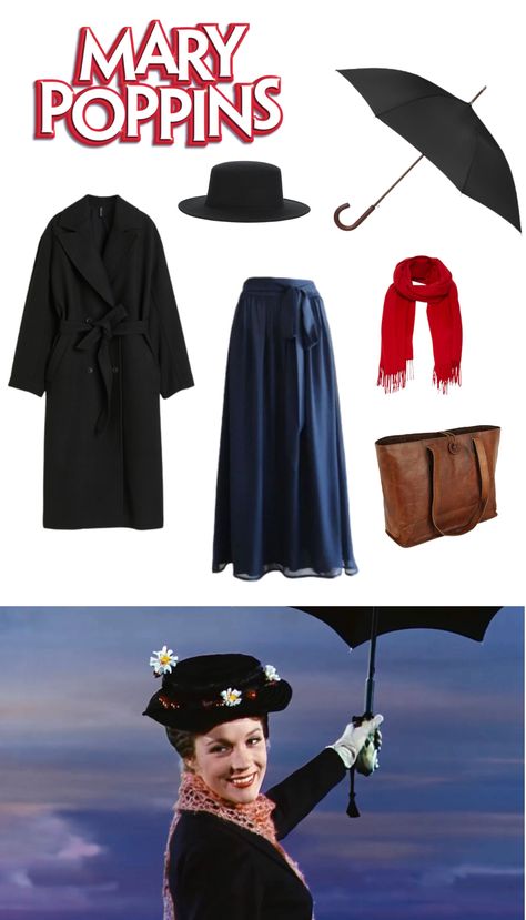 Halloween costume 2023 Mary Poppins Marry Poppins Halloween Costume, Easy Mary Poppins Costume, Diy Mary Poppins Costume, Mary Poppins Halloween Costume, Mary Poppins Outfit, Halloween Costume 2023, Mary Poppins Costume, Mary Poppins, New Year’s Eve