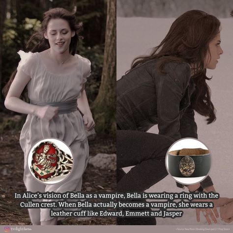 ~ For those who need to translate the post: In Alice�’s vision of Bella as a vampire, Bella is wearing a ring with the Cullen crest. When… | Instagram Bella As A Vampire, Vampire Bella Swan, Bella Swan Ring, Vampire Bella, Cullen Crest, Kristen Stewart Movies, Twilight Funny, Bella Cullen, Alice Cullen