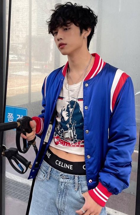 Mens Cropped Outfit, Sunwoo Crop Top, Kim Sunwoo Outfit, Crop Top Guy Outfit, Male Kpop Idols In Crop Tops, Kpop Outfit Male, Sunwoo Outfit, Kpop Crop Top Men, Kpop Male Outfits