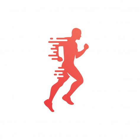 Running Symbol, Running Man Logo, Marathon Logo, Running Illustration, Speed Logo, Running Logo, Running Art, People Logo, Vector Icons Illustration