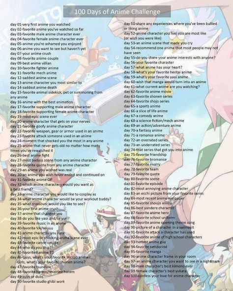 I'm Starting a 100-Day Anime Challenge!! 100 Day Drawing Challenge, Anime Challenge, 30 Day Art Challenge, 30 Day Drawing Challenge, Anime Bebe, Art Challenges, Art Style Challenge, Drawing Ideas List, 100 Day Challenge