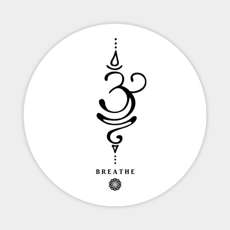 Breathe Sanskrit Symbol, Breath Symbol, Magnet Tattoo, Ankle Tattoo Cover Up, Breathe Tattoos, Buddha Tattoo Sleeve, Breathe Symbol, Sanskrit Symbols, Om Tattoo Design