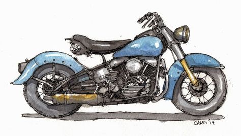 Carey Moto Harley Davidson, Мотоциклы Harley Davidson, Harley Panhead, Harley Davidson Panhead, Harley Davidson Iron 883, Motorcycle Drawing, Bike Sketch, Motorcycle Illustration, Classic Harley Davidson