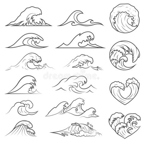 Ocean waves collection. Sea storm wave isolated. Waves, water elements set. Natu #Sponsored , #SPONSORED, #SPONSORED, #collection, #Ocean, #waves, #Sea Zee Tattoo, Zwilling Tattoo, Simbolos Tattoo, Tato Maori, Wave Tattoo Design, Wave Drawing, Sea Storm, Sea Tattoo, Water Tattoo