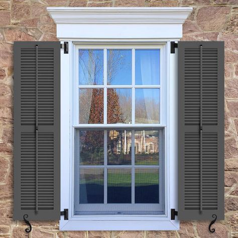 Window Shutters Diy, Wood Shutters Exterior, Window Shutters Exterior, Raised Panel Shutters, Outdoor Shutters, Shutter Colors, Interior Window Shutters, Exterior Window, Shutter Designs