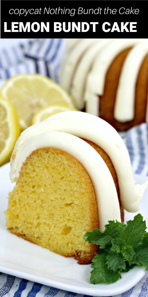 Lemon Desserts Easy, Lemon Bundt Cake Recipe, Delicious Lemon Cake, Cake Calories, Nothing Bundt, Nothing Bundt Cakes, Lemon Bundt Cake, Lemon Cake Mixes, Lemon Cake Recipe