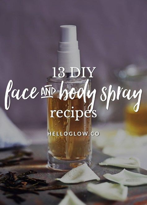 13 DIY Body Spray Recipes Diy Body Spray Recipes, Homemade Body Spray, Diy Face Mist, Body Spray Recipe, Diy Body Spray, Beauty Diy Skincare, Perfume Recipes, Face Spray, Diy Kosmetik