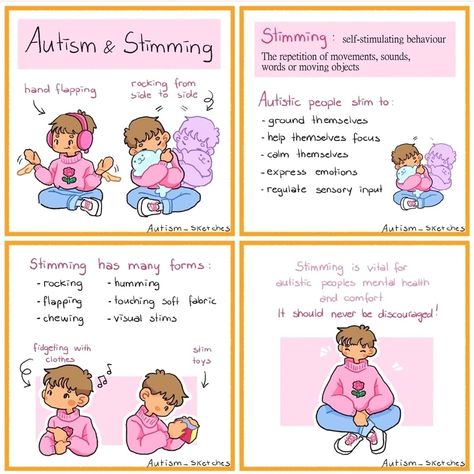 Types Of Stimming, Stimming Art, Neurodivergent Art, Neurodivergent Things, Asd Spectrum, Mental Health Facts, Sensory Issues, Mental Disorders, Spectrum Disorder