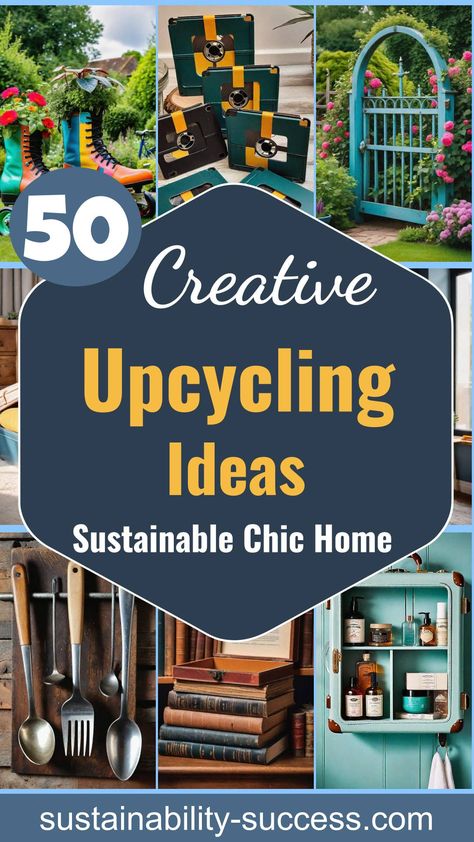 50 Creative Upcycling Ideas: Transform Your Home With Sustainable Chic Best Upcycling Ideas, Upcycle Old Furniture, Reuse Diy Ideas, Trash To Treasure Ideas Upcycling Diy, Up Cycling Ideas, Repurposed Items Upcycling, Diy Repurposed Items, Goodwill Upcycle, Upcycle Home Decor