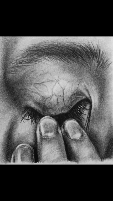 Drawings With A Meaning, Hand Coming Out Of Eye, Slap Mark On Cheek, Charcoal Pencil Drawings, Eye Drawings, Art Alevel, Gcse Art Sketchbook, Arte Alien, Creation Art