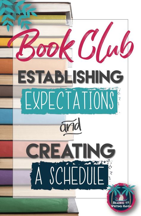 When running a book club in the classroom, it's important to establish clear expectations and create a realistic schedule. Read about how to approach a book club when you're teaching middle or high school English. Classroom Book Clubs, Creating A Schedule, High School English Lessons, High School Books, Middle School Books, Reading Club, High School Ela, Middle School Reading, Book Clubs