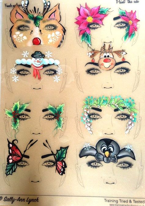 Halloween Face Paint Designs, Face Painting Supplies, Christmas Face Painting, Girl Face Painting, Name Paintings, Face Painting Easy, Winter Face, Kids Face Paint, Painting Christmas