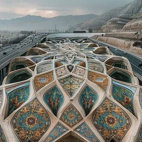 national archaeology on Instagram: "Design of the highway in traditional Iranian style using ai

📸 @pooriyazamani" Iranian Style, Iranian Architecture, 2024 Design, Instagram Design, Archaeology, You Think, Arch, Around The Worlds, Architecture