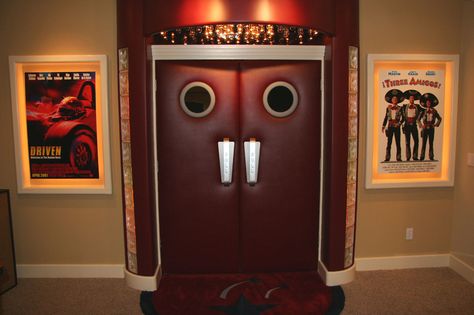 door entrance pics please - Page 2 - AVS Forum | Home Theater Discussions And Reviews Home Theater Entrance, Cinema Entrance, Theatre Entrance, Home Movie Theater Room, Home Movie Theater Ideas, Theater Entrance, Theatre Room Ideas, Screen Installation, Home Movie Theater