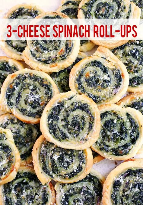 Appetizers Game Day, Spinach Cream Cheese, Spinach Roll Ups, Spinach Puff Pastry, Spinach Puff, Spinach Rolls, Cheese Spinach, Bruschetta Ingredients, Top Chicken Recipes