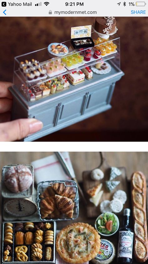 Miniature Sweet Shop, Fantasy Bakery, Bakery Miniature, Clay Bakery, Dollhouse Bakery, Miniature Cafe, Boutique Patisserie, Mini Bakery, Miniature Shop