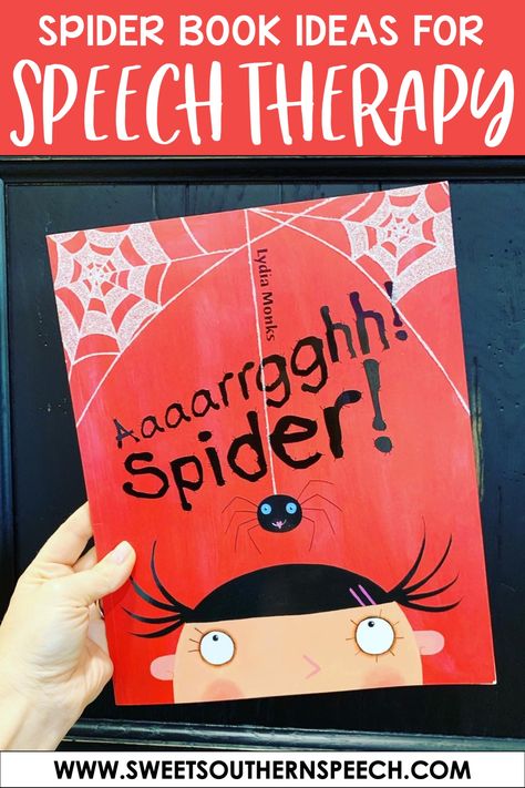 Spider book suggestions for your Speech Therapy Halloween activities! #speechtherapy Spider Speech Therapy Activities, Halloween Speech Therapy Activities, Speech Therapy Activities Elementary, The Very Busy Spider, October Lessons, Spider Book, Speech Crafts, Articulation Activities, Free Lesson Plans