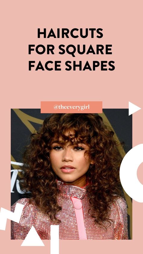 Curly Hair On Square Face, Curly Hairstyle For Square Face, Haircuts For Square Faces Curly Hair, Curly Haircuts Square Face, Short Curly Hair For Square Face, Square Face Wavy Hairstyles, Wavy Hair Square Face Haircuts, Curly Hair Square Face Bangs, Short Wavy Hair Square Face