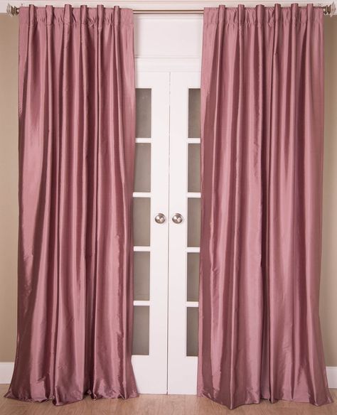 French Country Curtains, Satin Curtains, Faux Silk Curtains, Curtains Style, Curtain Styles, Silk Curtains, Pink Curtains, Rustic Curtains, Drape Panel