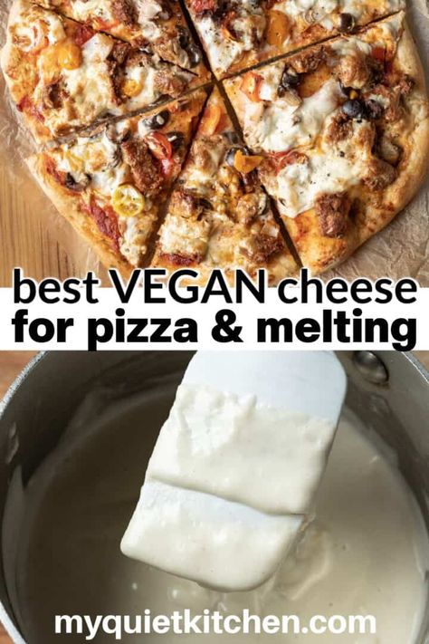 Oil Free Vegan Cheese, Lasagna Grilled Cheese, Cheese For Pizza, Vegan Pizza Cheese, Mozzarella Recipe, Pizza Lasagna, Alpha Gal, Best Vegan Cheese, Vegan Pizza Recipe