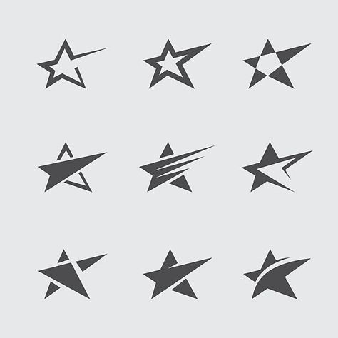 Logo Star, Star Icon, Star Logo Design, Star Tattoo Designs, Logo Shapes, Star Illustration, Star Logo, Icon Set Vector, Logo Concept