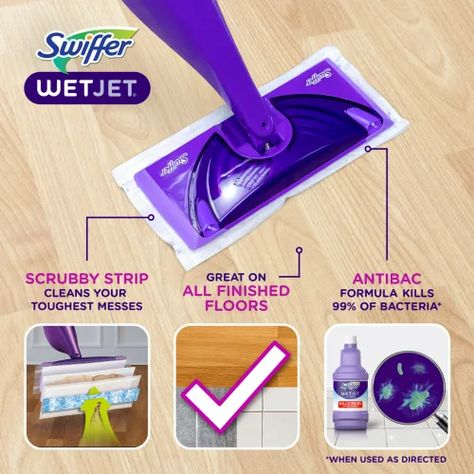 WetJet Mop Starter Kit | Swiffer Spray Mop, Hardwood Floor Cleaner, Tile Cleaners, Laminate Floors, Mop Pads, Cleaning Wood, Brooms, Surface Cleaner, Laminate Flooring