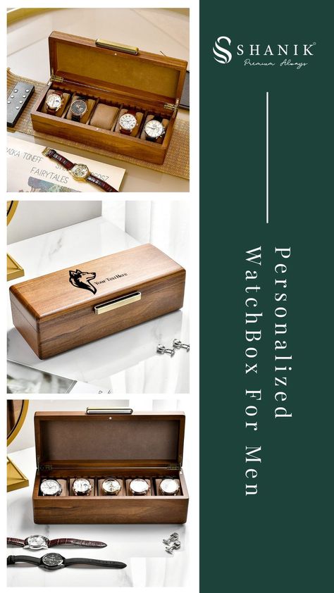 Watch Box For Men, Wood Organizer, Personalized Watch, Wooden Watch Box, Mens Watch Box, Personalized Watches, Watch Storage Box, Watch Boxes, Watch Storage