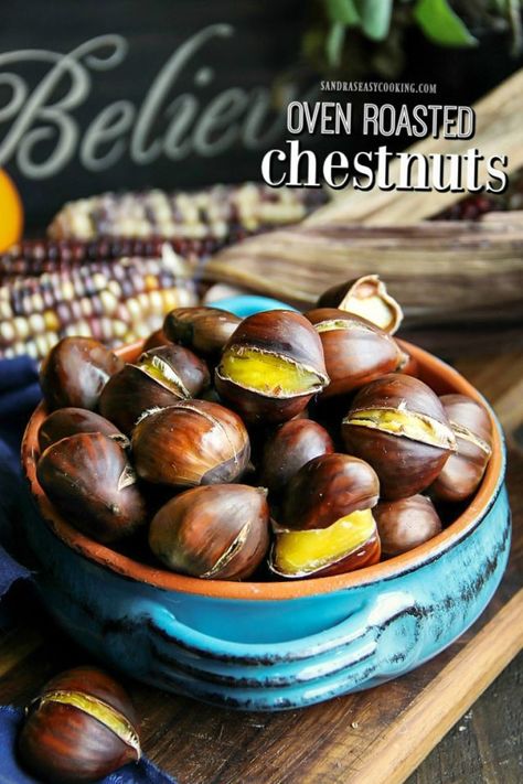 Roasted Chestnuts Oven, Cooking Chestnuts, Asian Food Appetizers, Chestnut Recipes, Potato Chip Recipes, Recipes Authentic, Fall Recipes Healthy, Roasted Chestnuts, Nut Recipes