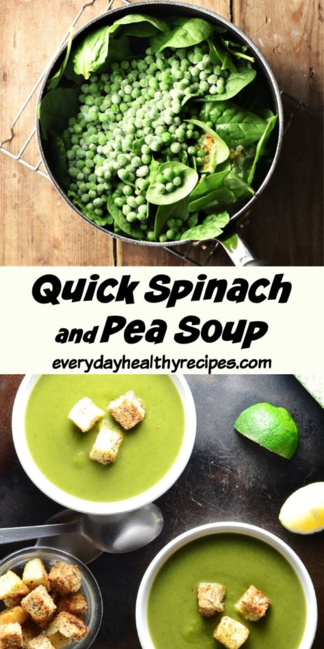 Pea Soup Vegan, Spinach Recipes Healthy, Soup Maker Recipes, Spinach Soup Recipe, Pea Soup Recipe, Soup Maker, Green Soup, Spinach Soup, Pea Recipes