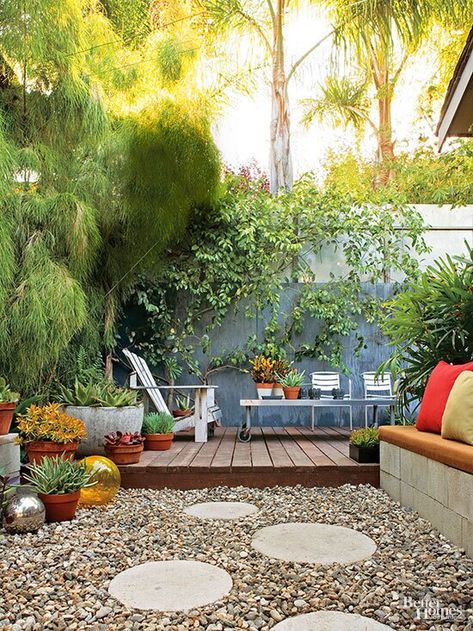 Outdoor Room,Better Homes and Gardens Small Backyard Decks, Concrete Patios, Gravel Patio, Patio Pergola, Wooden Deck, Backyard Seating, Deck Designs Backyard, Budget Patio, Decks Backyard