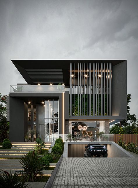 Modern Villa Exterior, Facade Architecture Design, Contemporary House Exterior, Latest House Designs, Modern Villa Design, Exterior Design Ideas, House Arch Design, Modern House Facades, Modern Exterior House Designs