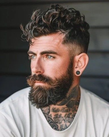 Textured Crop Haircut, Textured French Crop, Beard Style For Men, Mens Beard Styles Short, Black Beard Styles, Crop Fade, Faded Beard, Medium Beard Styles, Mens Messy Hairstyles