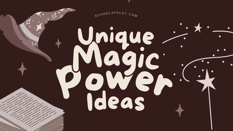 If you're sick of elemental powers* or 'shadow magic', here are some more unique ideas you can use in your fantasy novel. Consider giving your magic some rules and limitations. If you don't, it could lead to a loss of stakes since your characters can just magic their way out of any situation. Also consider how your wor Magical Powers Ideas, Unique Super Power List, Character Powers Inspiration, Cool Power Ideas For Characters, How To Describe Magic In Writing, Fictional Powers, Power Ideas Magic, Magic Power Ideas, Types Of Magic Powers List