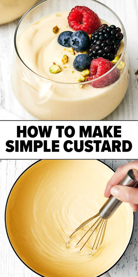 Custard recipe Custard For Tarts, Homemade Custard Pudding, Gluten Free Magic Custard Cake, Vanilla Cream Cheese Custard, Vanilla Custard Cream Cake, Cold Custard Recipe, Best Vanilla Custard Recipe, Basic Custard Recipe, Christmas Custard Desserts