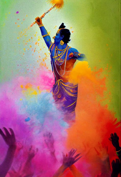 Krishna Playing Holi, Youtube Art, Lord Krishna, Krishna, Digital Art, The World, Music, Art