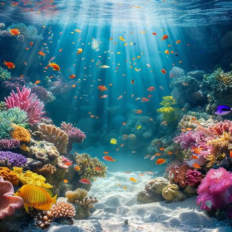 Underwater Paradise View: A vibrant underwater seascape with sunbeams illuminating the diverse marine life amongst colorful coral reefs. #underwater #ocean #coral #reef #fish #aiart #aiphoto #stockcake ⬇️ Download and 📝 Prompt 👉 https://stockcake.com/i/underwater-paradise-view_220655_41162 Underwater Coral Reef Painting, Sea Plants Underwater, Underwater Seascape, Coral Reef Photography, Colorful Coral Reef, Ocean Coral Reef, Coral Pictures, Coral Reef Fish, Coral Reef Art