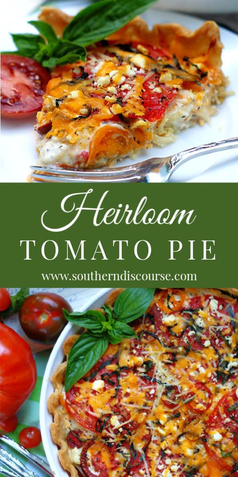 Tomatoe Pie Recipes, Spruce Eats Recipes, Summer Suppers, Southern Discourse, Summertime Food, Southern Tomato Pie, Tomato Pie Recipe, Tomato Dishes, Vegetable Pie