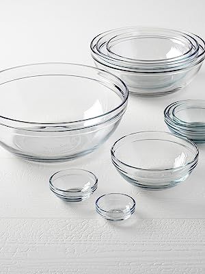 A another essenstial is the mixing bowls. This set I personally love. cones with every size you need! The heat, and freezer safe is a must. Ceramic Mixing Bowls, Stainless Steel Measuring Cups, Mixing Bowl Set, Kitchen Tool Set, Glass Mixing Bowls, Glass Dinnerware, Kitchen Bowls, Mixing Bowls Set, Glass Bowls