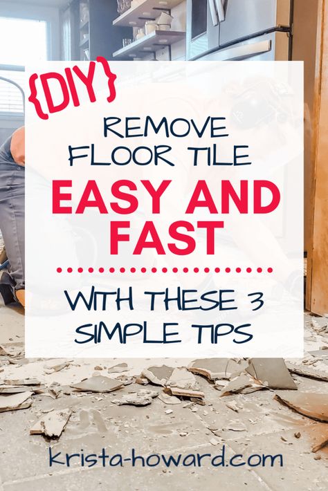 Replacing Kitchen Tile Floor, How To Remove Tile Flooring, Diy Tile Flooring, Diy Tile Floor, Removing Floor Tiles, Entryway Tile Floor, Hardwood In Kitchen, Flooring Alternatives, Remove Tile