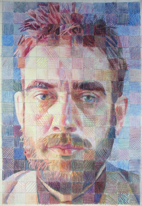 Chuck Close, Colored Pencil Portrait, 얼굴 그리기, Color Pencils, Ap Art, Color Pencil Art, Pencil Portrait, Teaching Art, Colored Pencil