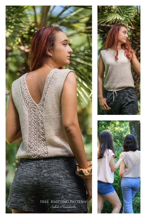 Knitted Tank Top Pattern Free, Knit Shirt Pattern, Knit Top Pattern Free, Knit Tank Pattern, Knit Tank Top Pattern, Summer Knitting Patterns, Summer Top Pattern, Knit Top Patterns, Summer Knit Tops