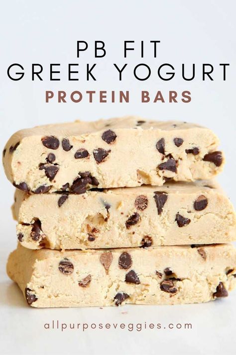 Check out this unbelievably simple yet delicious recipe for Greek Yogurt Peanut Butter Protein Bars using only 4 Ingredients! Made with protein powder, peanut butter, Greek yogurt and chocolate chips, these bars are delicious and nutritious. Perfect for a quick snack on-the-go!  #proteinbars #lowcarb #healthysnacks Protein Powder Sweet Recipes, Protein Snacks Without Peanut Butter, Homemade Protein Bars With Protein Powder, Homemade Protein Bars Without Peanut Butter, Protein Powder Greek Yogurt Recipes, Vanilla Greek Yogurt Dessert, Greek Yogurt High Protein Recipes, Vanilla Protein Powder Desserts, Peanut Butter Protein Powder Recipes